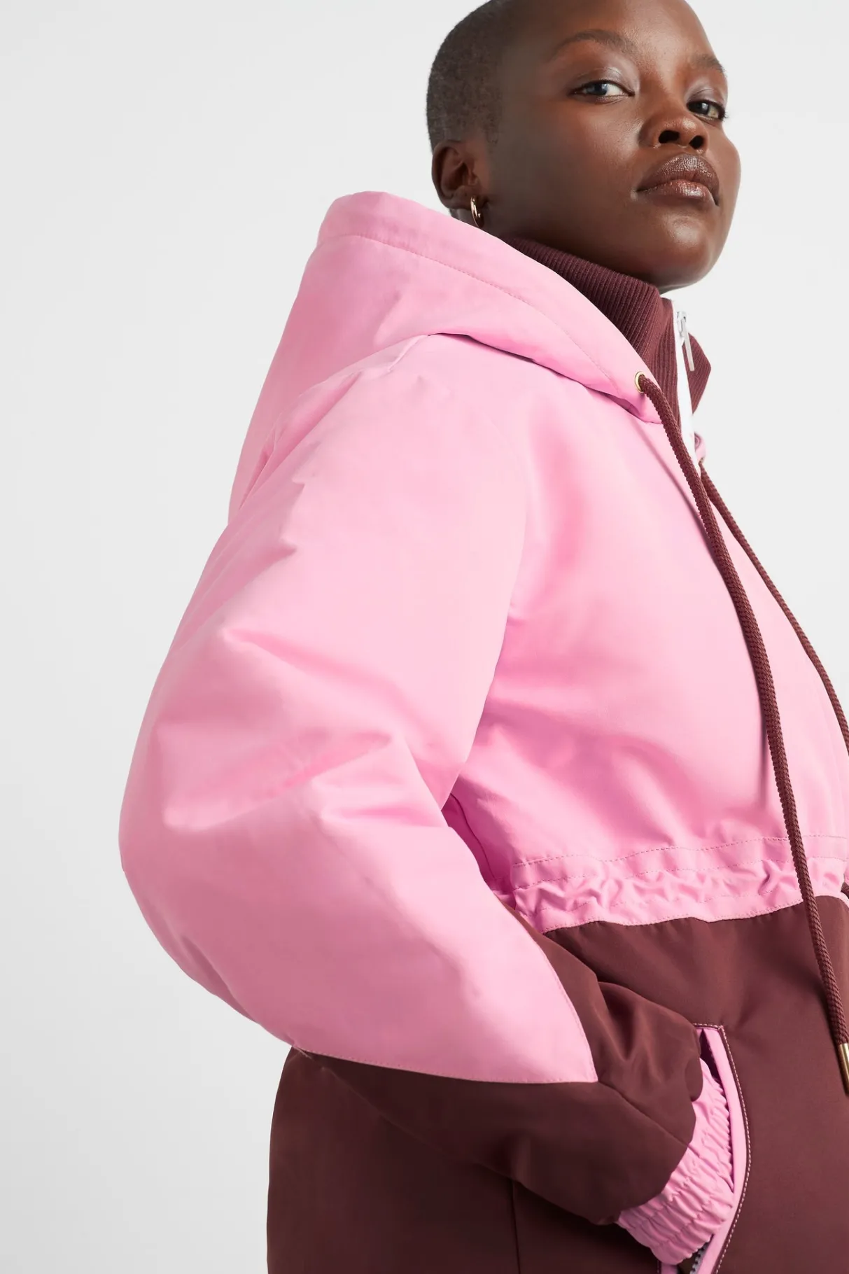 colour_block_long_jacket__8.webp Store Aje ATHLETICA Colour Block Long Jacket 731 Burnt Burgundy/Bonbon Pink