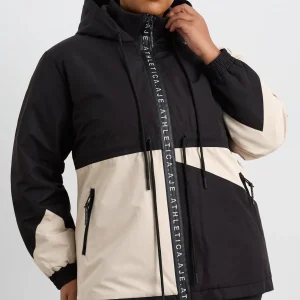 Best Aje ATHLETICA Colour Block Long Jacket 731 Black / Moonstone Grey