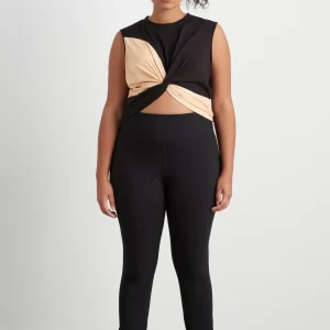 Fashion Aje ATHLETICA Colour Block Twist Tank 130 Black/Beige