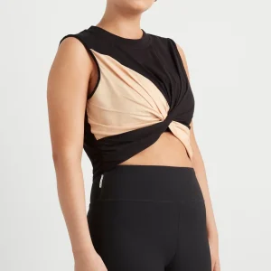 Fashion Aje ATHLETICA Colour Block Twist Tank 130 Black/Beige