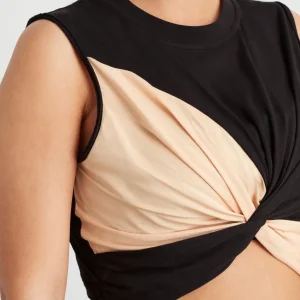 Fashion Aje ATHLETICA Colour Block Twist Tank 130 Black/Beige