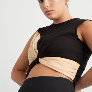 Fashion Aje ATHLETICA Colour Block Twist Tank 130 Black/Beige