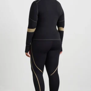 Shop Aje ATHLETICA Colour Blocked Quarter Zip 758 Black Soft Khaki