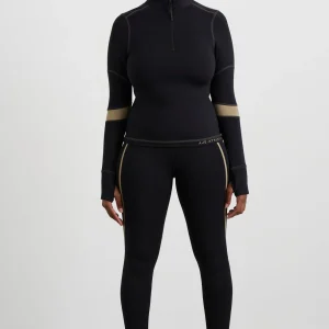 Shop Aje ATHLETICA Colour Blocked Quarter Zip 758 Black Soft Khaki