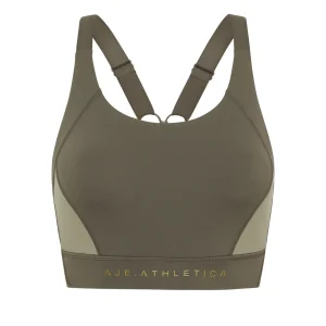 Sale Aje ATHLETICA Contrast Adjustable Strap Sports Bra 321 Forest Green/Sage