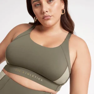Sale Aje ATHLETICA Contrast Adjustable Strap Sports Bra 321 Forest Green/Sage