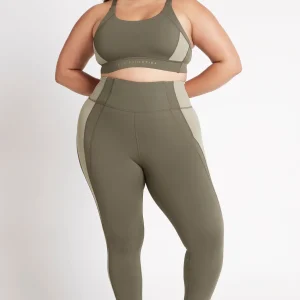 Sale Aje ATHLETICA Contrast Adjustable Strap Sports Bra 321 Forest Green/Sage