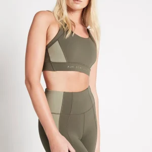 Sale Aje ATHLETICA Contrast Adjustable Strap Sports Bra 321 Forest Green/Sage