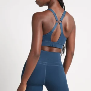 Hot Aje ATHLETICA Contrast Adjustable Strap Sports Bra 321 Midnight Blue/Beige