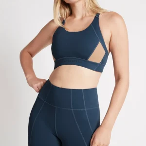 Hot Aje ATHLETICA Contrast Adjustable Strap Sports Bra 321 Midnight Blue/Beige