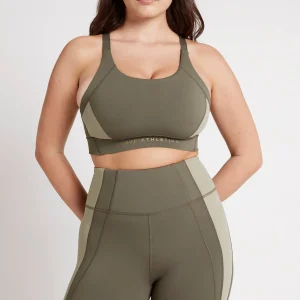 Sale Aje ATHLETICA Contrast Adjustable Strap Sports Bra 321 Forest Green/Sage
