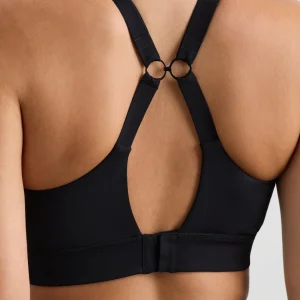 Fashion Aje ATHLETICA Contrast Adjustable Strap Sports Bra 321 Black Moss Green