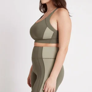 Sale Aje ATHLETICA Contrast Adjustable Strap Sports Bra 321 Forest Green/Sage