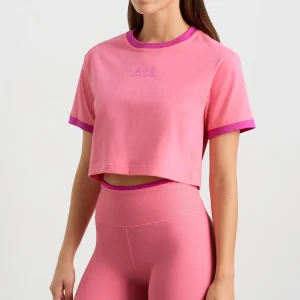 Clearance Aje ATHLETICA Contrast Bind Logo Tee 110 Deep Blush