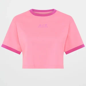 Clearance Aje ATHLETICA Contrast Bind Logo Tee 110 Deep Blush