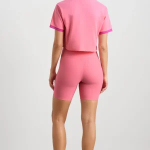 Clearance Aje ATHLETICA Contrast Bind Logo Tee 110 Deep Blush