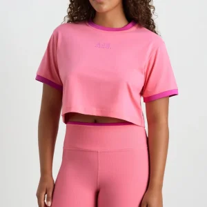 Clearance Aje ATHLETICA Contrast Bind Logo Tee 110 Deep Blush