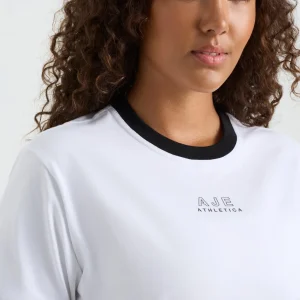 Online Aje ATHLETICA Contrast Bind Logo Tee 110 White/Black