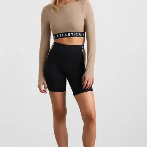 Shop Aje ATHLETICA Contrast Layered Crop Top 380 Dune/Winter White
