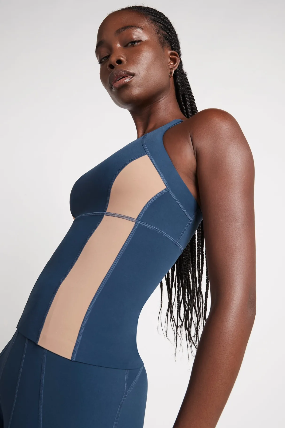 contrast_longline_racerback_tank__2.webp Shop Aje ATHLETICA Contrast Longline Racerback Tank 124 Midnight Blue/Beige