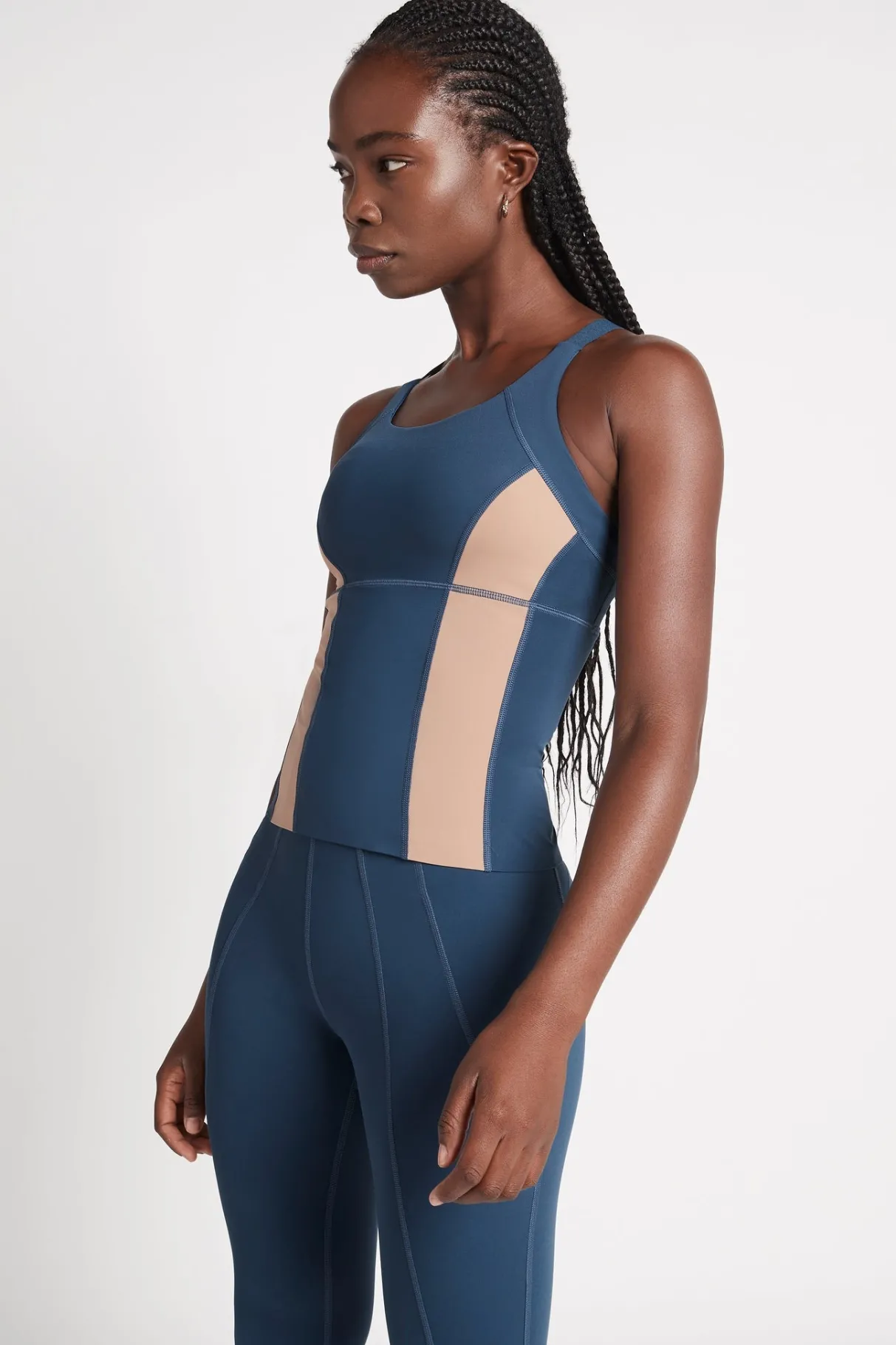 contrast_longline_racerback_tank__3.webp Shop Aje ATHLETICA Contrast Longline Racerback Tank 124 Midnight Blue/Beige