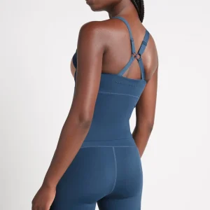 Shop Aje ATHLETICA Contrast Longline Racerback Tank 124 Midnight Blue/Beige