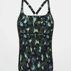 Clearance Aje ATHLETICA Contrast Racerback Tank 117 Green Painted Freeform