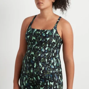 Clearance Aje ATHLETICA Contrast Racerback Tank 117 Green Painted Freeform