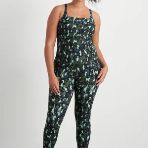 Clearance Aje ATHLETICA Contrast Racerback Tank 117 Green Painted Freeform