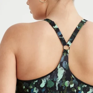 Clearance Aje ATHLETICA Contrast Racerback Tank 117 Green Painted Freeform