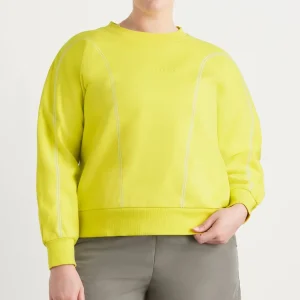 Hot Aje ATHLETICA Contrast Stitch Crew Jumper 419 Citrus Yellow