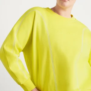 Hot Aje ATHLETICA Contrast Stitch Crew Jumper 419 Citrus Yellow
