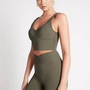 Best Aje ATHLETICA Corset Crop Top 312 Forest Green