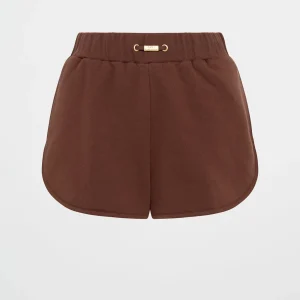 New Aje ATHLETICA Cotton Crossover Shorts 603 Dark Chocolate Brown