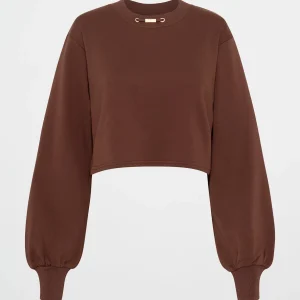 Cheap Aje ATHLETICA Cotton Terry Crew Jumper 413 Dark Chocolate Brown