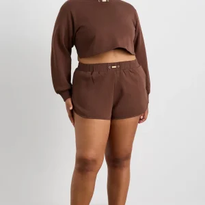 Cheap Aje ATHLETICA Cotton Terry Crew Jumper 413 Dark Chocolate Brown