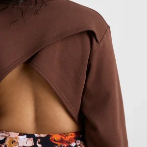 Cheap Aje ATHLETICA Cotton Terry Crew Jumper 413 Dark Chocolate Brown