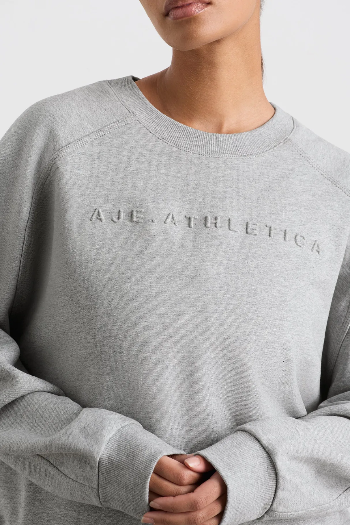 crew_neck_sweater__7-1.webp Flash Sale Aje ATHLETICA Crew Neck Sweater 401 Grey Marle