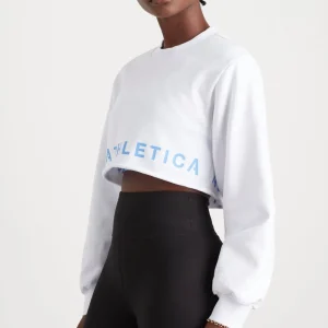 Store Aje ATHLETICA Crop Cut Out Crew Jumper 416 White/Cerulean Blue