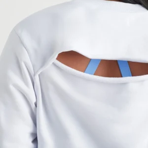 Store Aje ATHLETICA Crop Cut Out Crew Jumper 416 White/Cerulean Blue
