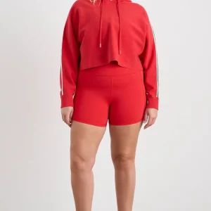 Sale Aje ATHLETICA Crop Knit Hoodie 405 Passionate Red