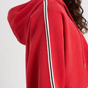Sale Aje ATHLETICA Crop Knit Hoodie 405 Passionate Red