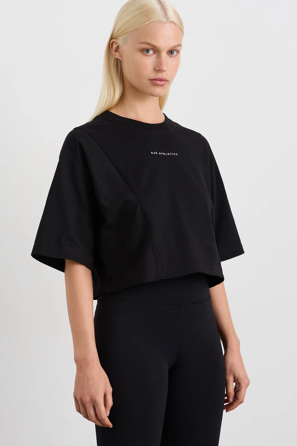 crop_panel_tee__0.webp Hot Aje ATHLETICA Crop Panel Tee 105 Black