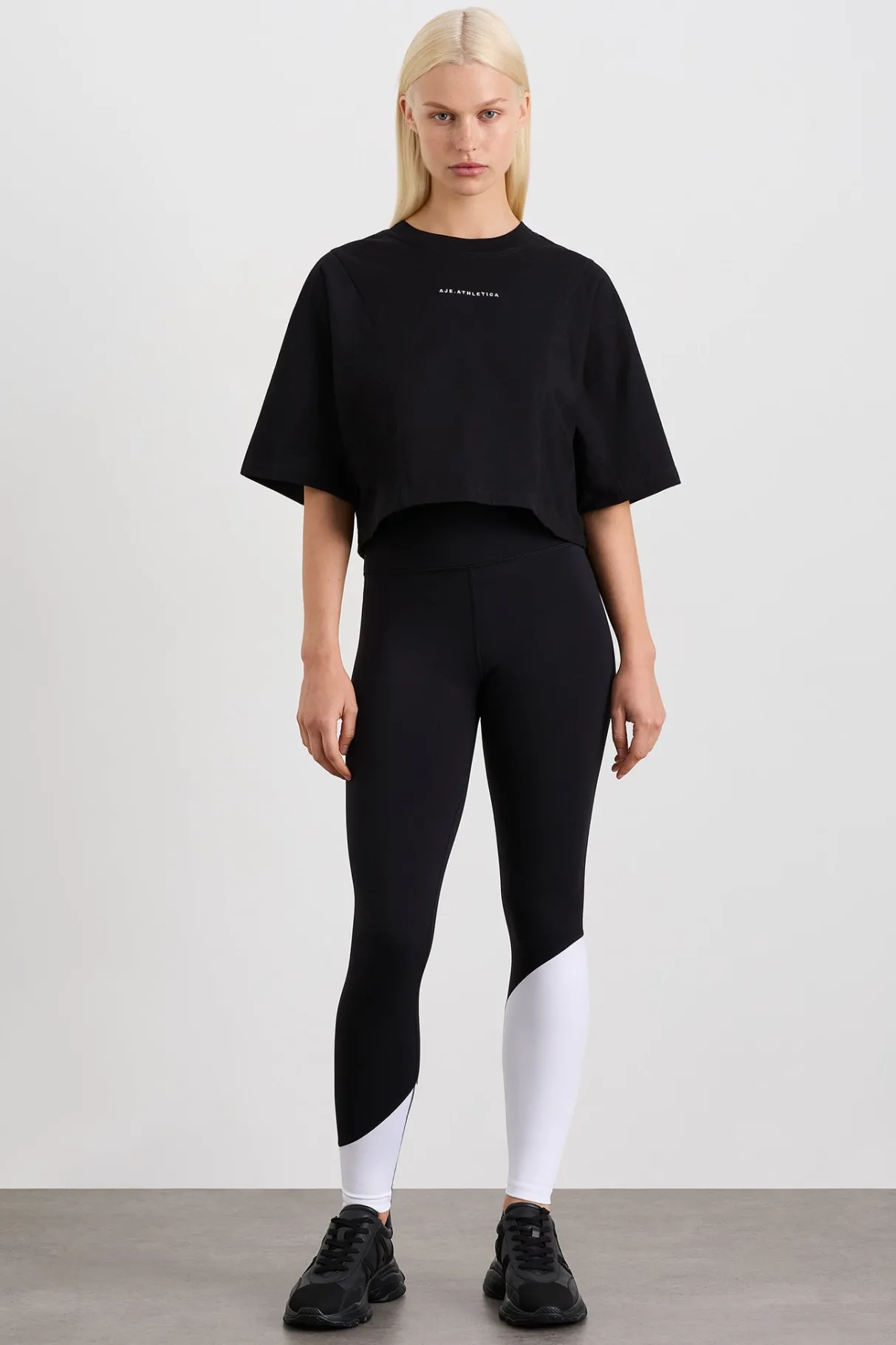 crop_panel_tee__2.webp Hot Aje ATHLETICA Crop Panel Tee 105 Black