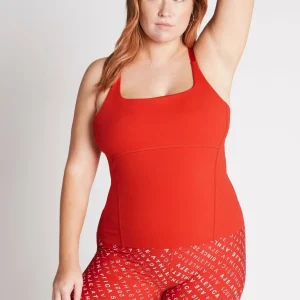 Sale Aje ATHLETICA Cropped Adjustable Strap Racerback Tank 117 Garnet Red