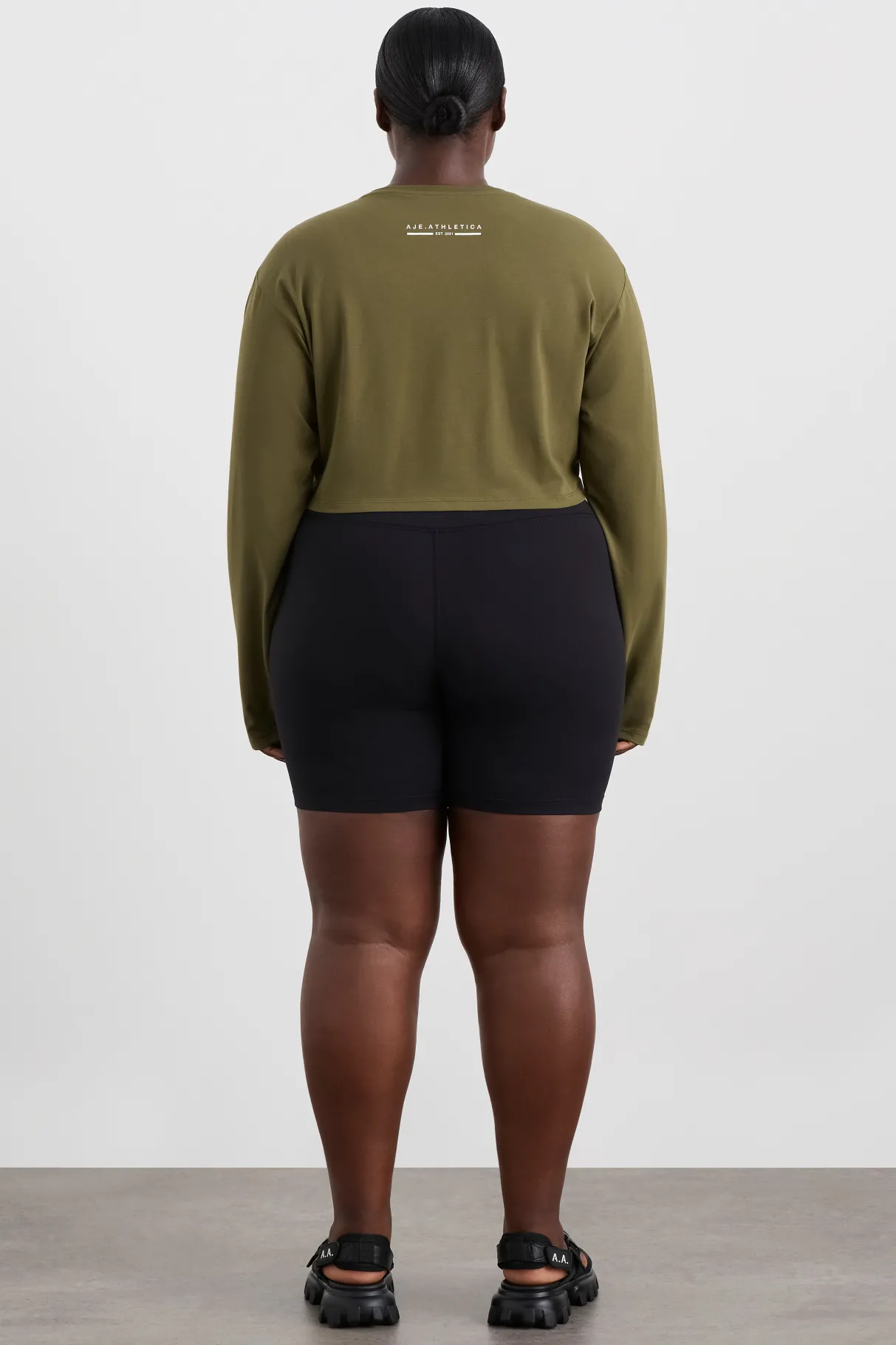 cropped_crossover_long_sleeve_top__12.webp Fashion Aje ATHLETICA Cropped Crossover Long Sleeve Top 440 Deep Khaki