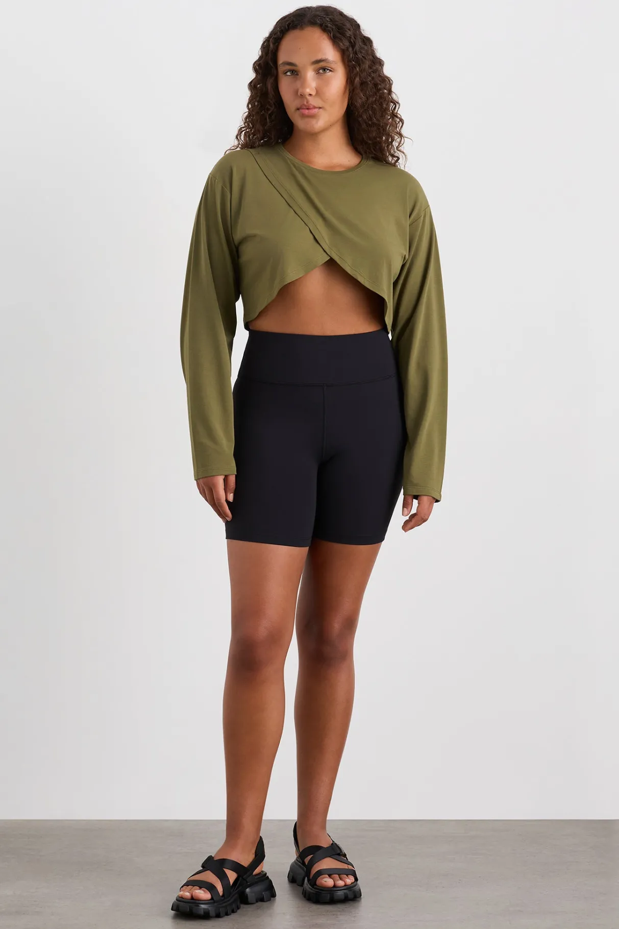 cropped_crossover_long_sleeve_top__6.webp Fashion Aje ATHLETICA Cropped Crossover Long Sleeve Top 440 Deep Khaki