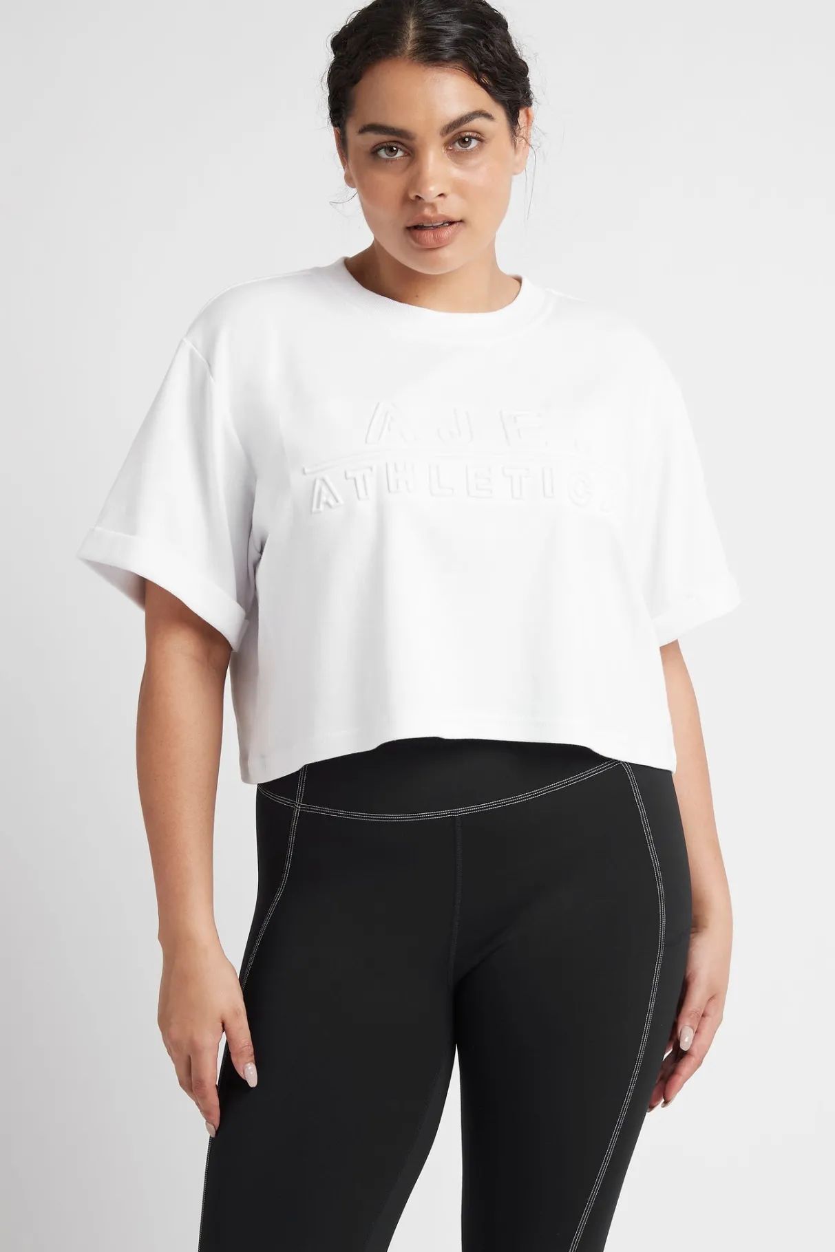 cropped_embossed_classic_logo_tshirt__11.webp Hot Aje ATHLETICA Cropped Embossed Classic Logo T-Shirt 105 White