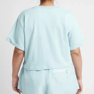 Hot Aje ATHLETICA Cropped Embossed Classic Logo T-Shirt 105 Ice Blue