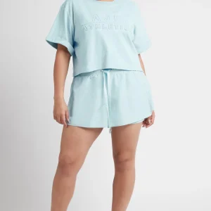 Hot Aje ATHLETICA Cropped Embossed Classic Logo T-Shirt 105 Ice Blue
